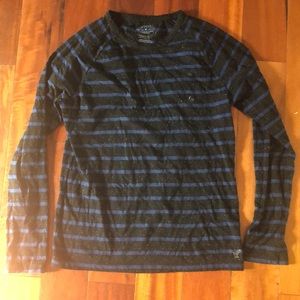 American Eagle black and blue striped long sleeve